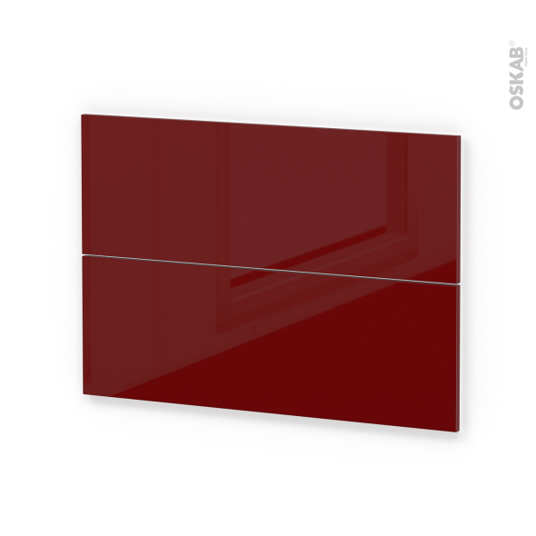 Façades de cuisine - 2 tiroirs N°61 - IVIA Rouge - L100 x H70 cm