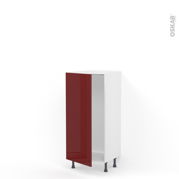 Colonne de cuisine N°27 Armoire frigo encastrable <br />IVIA Rouge, 1 porte, L60 x H125 x P58 cm 