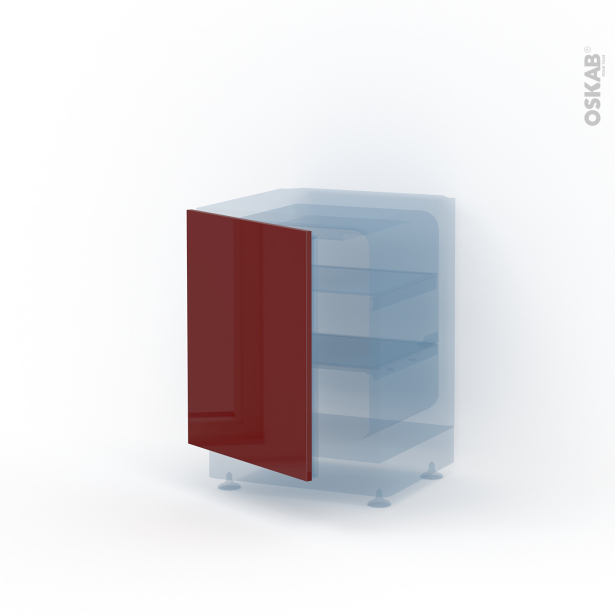 Porte frigo sous plan Intégrable N°21 <br />IVIA Rouge, L60 x H70 cm 