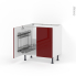 #Meuble de cuisine Sous évier <br />IVIA Rouge, 2 portes lessiviel, L80 x H70 x P58 cm 