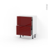 #Meuble de cuisine - Casserolier - IVIA Rouge - 2 tiroirs 1 tiroir à l'anglaise - L60 x H70 x P37 cm