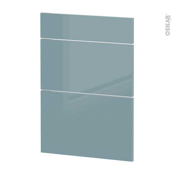 Façades de cuisine - 3 tiroirs N°58 - KERIA Bleu - L60 x H70 cm
