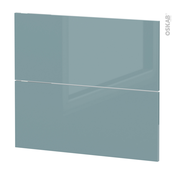 Façades de cuisine - 2 tiroirs N°60 - KERIA Bleu - L80 x H70 cm