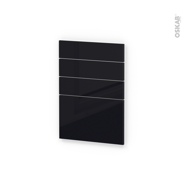 Façades de cuisine - 4 tiroirs N°55 - KERIA Noir - L50 x H70 cm