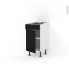 #Meuble de cuisine - Bas - KERIA Noir - 1 porte 1 tiroir  - L40 x H70 x P58 cm