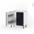#Meuble de cuisine - Sous évier - KERIA Noir - 2 portes lessiviel - L80 x H70 x P58 cm