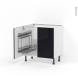 Meuble de cuisine - Sous évier - KERIA Noir - 2 portes lessiviel - L80 x H70 x P58 cm