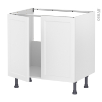 Meuble de cuisine - Sous évier - LUPI Blanc - 2 portes - L80 x H70 x P58 cm