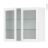 #Meuble de cuisine Haut ouvrant vitré <br />LUPI Blanc, 2 portes, L80 x H70 x P37 cm 