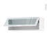 #Meuble de cuisine Haut abattant vitré <br />Façade blanche alu, 1 porte, L100 x H35 x P37 cm, SOKLEO 