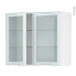 #Meuble de cuisine - Haut ouvrant vitré - Façade blanche alu - 2 portes - L80 x H70 x P37 cm - SOKLEO