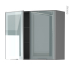 #Meuble de cuisine gris Haut ouvrant vitré  <br />Façade alu, 2 portes, L80 x H70 x P37 cm, SOKLEO 