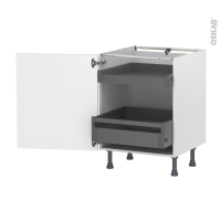 Meuble de cuisine - Bas - OKA Chêne - 2 tiroirs à l'anglaise - L60 x H70 x P58 cm