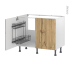 #Meuble de cuisine Sous évier <br />OKA Chêne, 2 portes lessiviel, L100 x H70 x P58 cm 