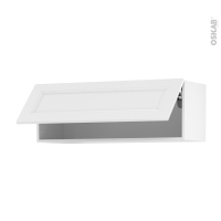Meuble de cuisine - Haut abattant - STATIC Blanc - 1 porte - L100 x H35 x P37 cm