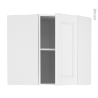 Meuble de cuisine - Angle haut - STATIC Blanc - 1 porte N°19 L40 cm - L65 x H70 x P37 cm