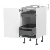 Meuble de cuisine - Bas - STATIC Blanc - 2 tiroirs à l'anglaise - L40 x H70 x P58 cm