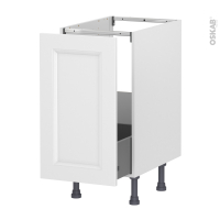 Meuble de cuisine - Sous évier - STATIC Blanc - 1 porte coulissante - L40 x H70 x P58 cm