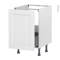 Meuble de cuisine - Sous évier - STATIC Blanc - 1 porte coulissante - L50 x H70 x P58 cm
