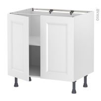 Meuble de cuisine - Bas - STATIC Blanc - 2 portes - L80 x H70 x P58 cm