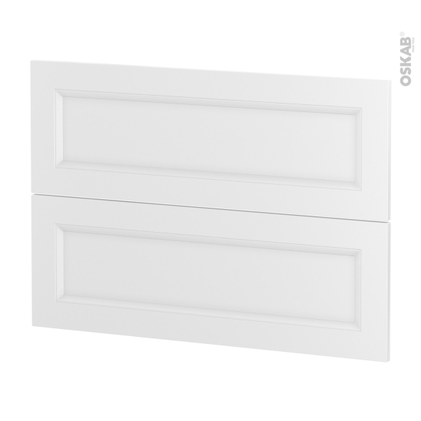 Façades de cuisine - 2 tiroirs N°61 - STATIC Blanc - L100 x H70 cm