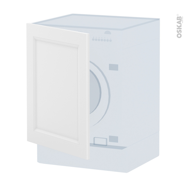 Porte lave linge à repercer N°21 <br />STATIC Blanc, L60 x H70 cm 