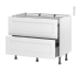 #Meuble de cuisine Casserolier <br />STATIC Blanc, 2 tiroirs, L100 x H70 x P58 cm 