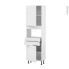 #Colonne de cuisine N°2156 MO encastrable niche 36/38 <br />STATIC Blanc, 2 portes 2 tiroirs, L60 x H195 x P37 cm 
