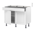 #Meuble de cuisine Bas <br />STATIC Blanc, 2 portes 1 tiroir, L100 x H70 x P58 cm 
