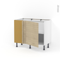 Meuble de cuisine - Angle bas réversible - STILO Noyer Blanchi - 1 porte N°21 L60 cm - L100 x H70 x P58 cm