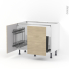 #Meuble de cuisine - Sous évier - STILO Noyer Blanchi - 2 portes lessiviel-poubelle coulissante  - L100 x H70 x P58 cm