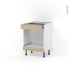 #Meuble de cuisine - Bas MO encastrable niche 45 - STILO Noyer Blanchi - 1 tiroir haut - L60 x H70 x P58 cm