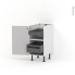 #Meuble de cuisine - Bas - STILO Noyer Blanchi - 2 tiroirs à l'anglaise - L40 x H70 x P58 cm