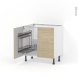 Meuble de cuisine - Sous évier - STILO Noyer Blanchi - 2 portes lessiviel - L80 x H70 x P58 cm