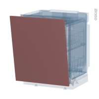 Porte lave vaisselle - Full intégrable N°21 - TIA Rouge terracotta - L60 x H70 cm