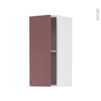 Meuble de cuisine - Haut ouvrant - TIA Rouge terracotta - 1 porte - L30 x H70 x P37 cm