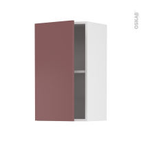 Meuble de cuisine - Haut ouvrant - TIA Rouge terracotta - 1 porte - L40 x H70 x P37 cm