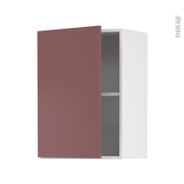 Meuble de cuisine - Haut ouvrant - TIA Rouge terracotta - 1 porte - L50 x H70 x P37 cm