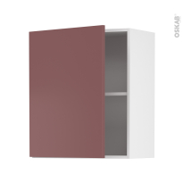 Meuble de cuisine - Haut ouvrant - TIA Rouge terracotta - 1 porte - L60 x H70 x P37 cm