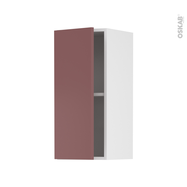 Meuble de cuisine Haut ouvrant <br />TIA Rouge terracotta, 1 porte, L30 x H70 x P37 cm 
