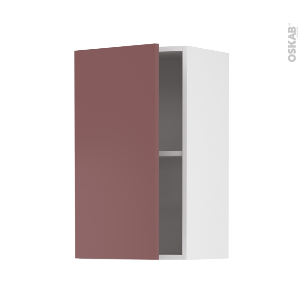 Meuble de cuisine Haut ouvrant <br />TIA Rouge terracotta, 1 porte, L40 x H70 x P37 cm 