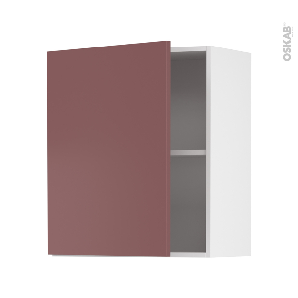 Meuble de cuisine Haut ouvrant <br />TIA Rouge terracotta, 1 porte, L60 x H70 x P37 cm 