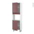 #Colonne de cuisine N°2121 Four encastrable niche 45  <br />TIA Rouge terracotta, 2 portes, L60 x H195 x P37 cm 