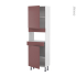 #Colonne de cuisine N°2121 MO encastrable niche 36/38 <br />TIA Rouge terracotta, 2 portes 1 tiroir, L60 x H195 x P37 cm 