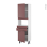 #Colonne de cuisine N°2156 MO encastrable niche 36/38 <br />TIA Rouge terracotta, 2 portes 2 tiroirs, L60 x H195 x P37 cm 