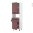 #Colonne de cuisine N°2156 MO encastrable niche 36/38 <br />TIA Rouge terracotta, 2 portes 2 tiroirs, L60 x H195 x P58 cm 