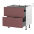 #Meuble de cuisine Casserolier <br />TIA Rouge terracotta, 2 tiroirs 1 tiroir à l'anglaise, L80 x H70 x P58 cm 