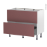 #Meuble de cuisine Casserolier <br />Faux tiroir haut, TIA Rouge terracotta, 1 tiroir, L100 x H70 x P58 cm 
