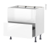 #Meuble de cuisine Sous évier <br />Faux tiroir haut, BORA Blanc, 1 tiroir, L80 x H70 x P58 cm 