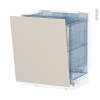 Porte lave vaisselle - Full intégrable N°21 - HELIA Beige - L60 x H70 cm